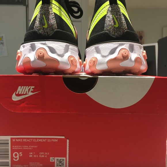 Nike React Element 55 PRM Sneaker Black/ Pink NIB - Picture 3 of 8